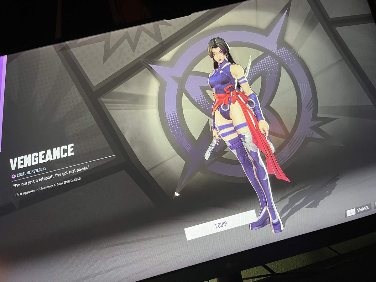 flwerria's tweet photo. got my 3rd psylocke skin,, she's so pretty https://t.co/EaOO5TWRLS