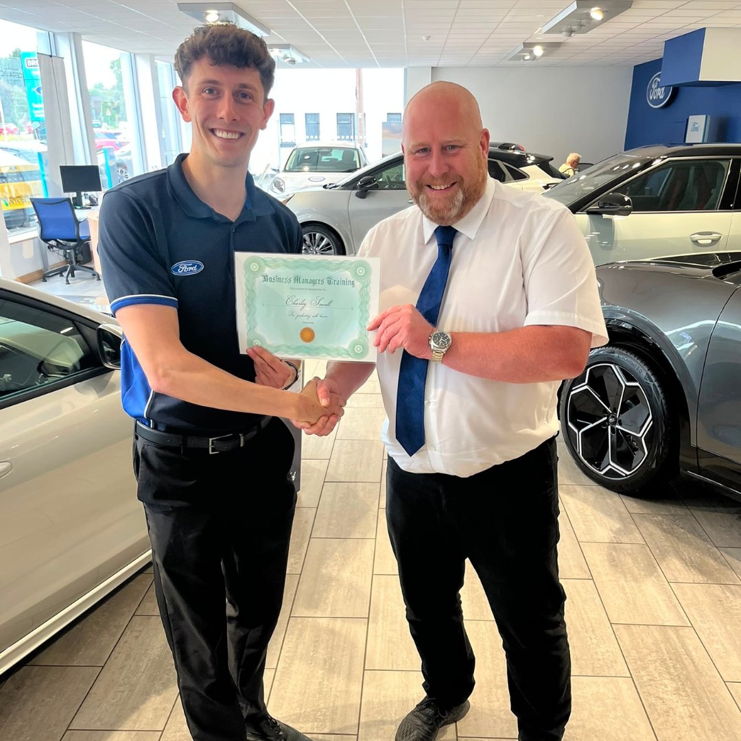 Hills_Ford's tweet photo. Congratulations to Charlie Sewell on successfully completing his Business Manager training under the guidance and mentorship of Chris Jenkins. 👏

Wishing Charlie every success in his new role as he embarks on this exciting next chapter with the new Worcester team! ⭐️

#HillsFord https://t.co/ICwCkz69lT