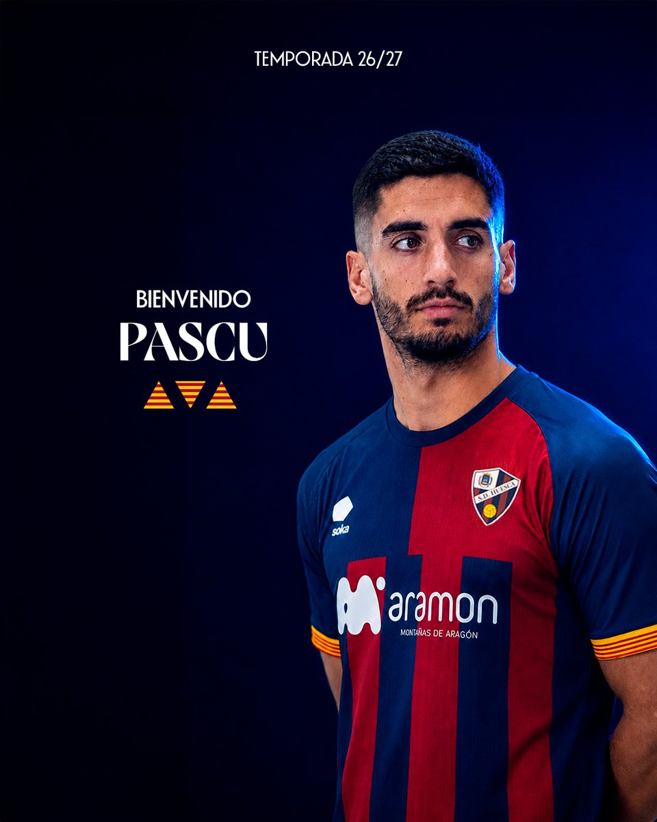 SDHuesca's tweet photo. FICHAJE | 𝙋𝙖𝙨𝙘𝙪 se une al centro del campo de la SD Huesca.

➕  El nuevo fichaje azulgrana suma su versatilidad ofensiva y experiencia en la categoría

¡𝘽𝙞𝙚𝙣𝙫𝙚𝙣𝙞𝙙𝙤!
