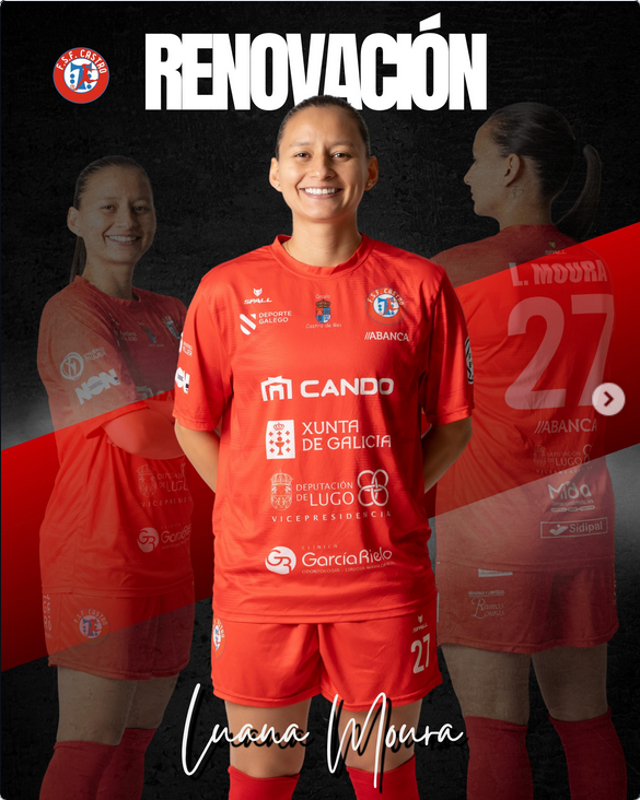 vallefutsal's tweet photo. 🔄Renovaciones en @fsfcastro :

🔄Triple renovación en la entidad lucense:

🔄Luana Moura
🔄Natalinha
🔄Cris Lourés

🔴De momento siete renovaciones de cara a la Temporada 2026/2027 para FSF Castro.

📸 FSF Castro

#FútbolSalaFemenino https://t.co/jaVg8s4VoM