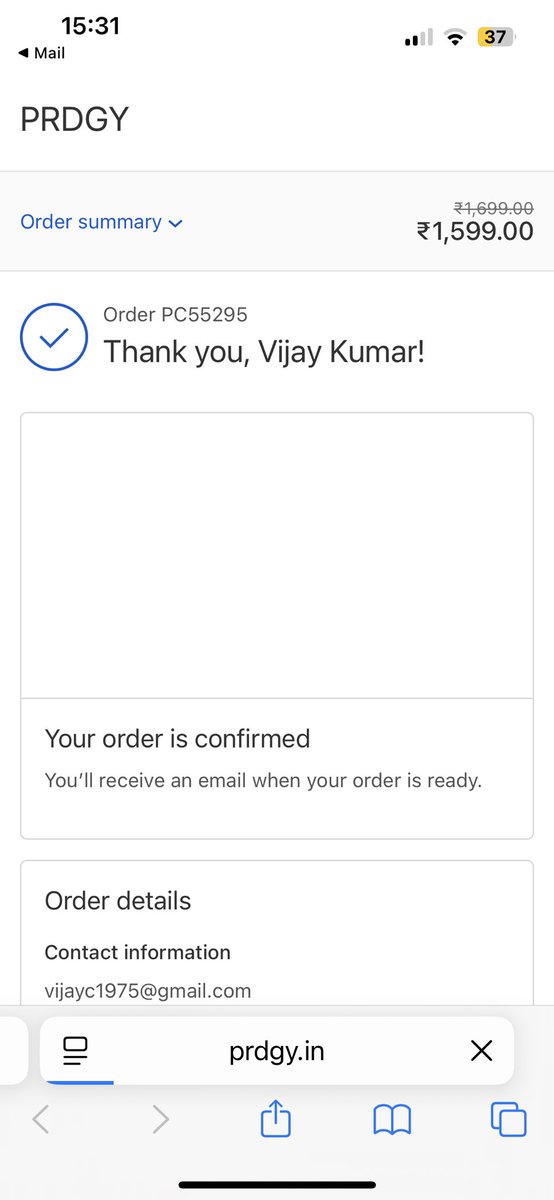 vijayc1975's tweet photo. @prdgyin : I have ordered T shirt on your website and I have already done the payment. Kindly update . I have already reached out to you via email and emails and u have not reverted back. https://t.co/lj6CEbSc4w