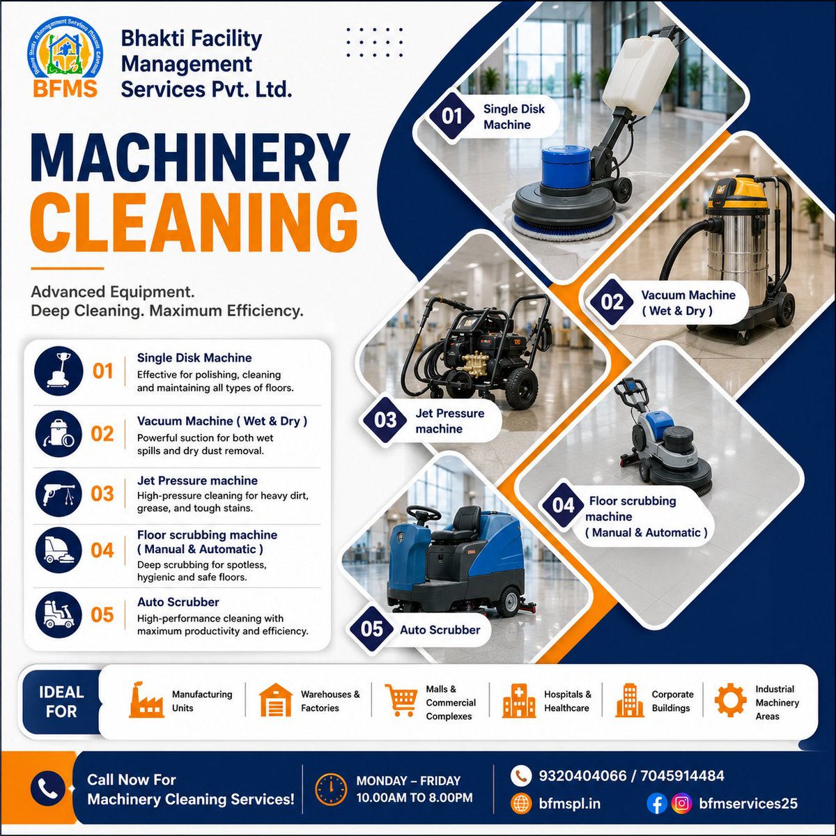 bfmservices25's tweet photo. 🏭 Professional Machinery Cleaning Services | BFMS Pvt. Ltd.
📞 Book Your Machinery Cleaning Service Today!

📱 9320404066 | 7045914484
🌐 https://t.co/Bz2BppwRKA
📍 Professional Facility Management Solutions https://t.co/Y2MM6293s8