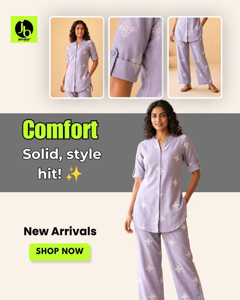 jantabazar's tweet photo. The ultimate comfort fit doesn't exist— 😮💨✨ New drops are live! 🛍️
The only outfit you need this week. 🔥
RT if this is your vibe for the season! 🔄
#FashionTrends #OOTD #SummerFashion #StyleInspiration #CoordSet #LavenderVibes #ComfortClothing #NewArrivals #FitsOfX https://t.co/6H86zbvG6u