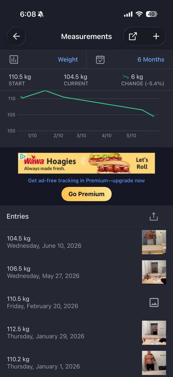 slavo3dev's tweet photo. Started 2026 at 112kg.
For the first 4.5 months, it honestly felt like nothing was changing.

Then in the last 45 days, I lost 6kg and finally started feeling momentum.

Progress is weird like that.
Sometimes your body changes long after your habits do. https://t.co/jfCjz6tgJC
