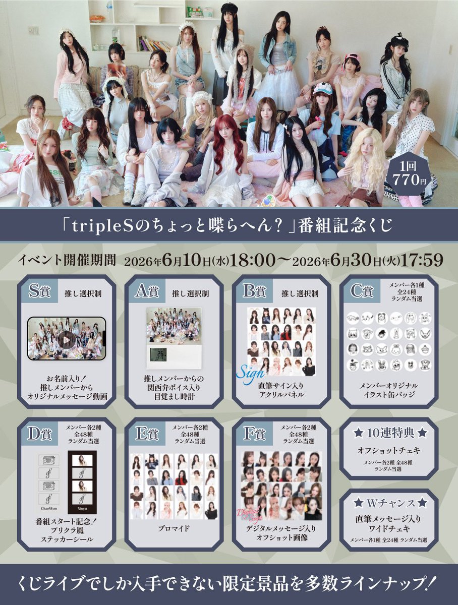 1Zenius's tweet photo. 「tripleSのちょっと喋らへん？」番組記念くじ
A賞欲しさに引いて20連で当たったのは神引きって事でOK？🥹
関西人だから余計に嬉しい！ https://t.co/5dTGr7471f