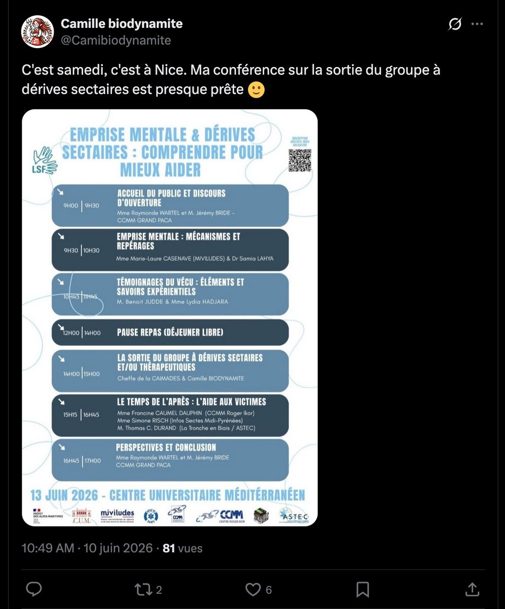 ArchibaldMcEnd's tweet photo. @Remimogenet @lemondefr @FC_actu @inrae_act @INRAE_France @Miviludes_Gouv ⚠️Besoin de recommandation sur Nice⚠️, est-ce qu'un petit restaurant (en biodynamie par exemple), pourrait accueillir plusieurs convives de l'anti sectarisme à la française entre 12 et 14h, l'Astec néo zététique sera présente - ASTEC = SECTA∴ https://t.co/FLG4r0q8YQ https://t.co/Ws1RekHE2d