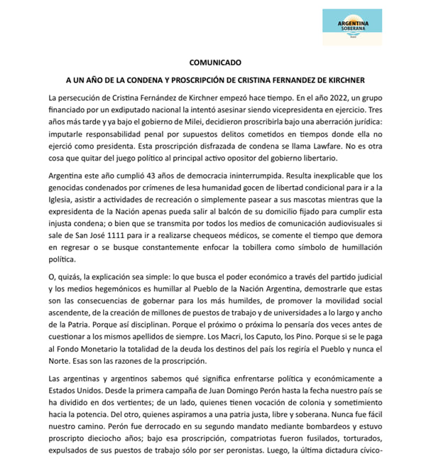 erik_poetic's tweet photo. Morena España. El Lawfare contra @CFKArgentina es una historia de la infamia universal. La justicia al servicio de la reacción proscribió sus derechos. Sigamos movilizándonos en España por su libertad inmediata. El gobierno fascista de @JMilei debe caer. @TodosMadrid @A_MontielR https://t.co/ZFqv41ZLTE