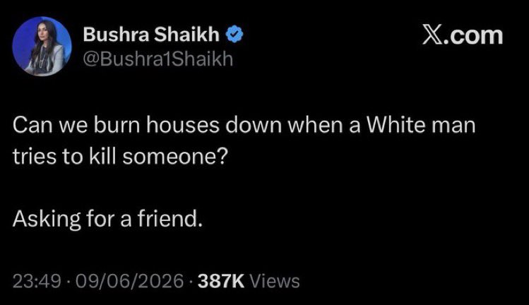 kingkapoor72's tweet photo. Is this not incitement, @metpoliceuk? 

Arrest and charge @Bushra1Shaikh. 

No more two-tier policing. 

Who agrees? https://t.co/mzYDrQjveU