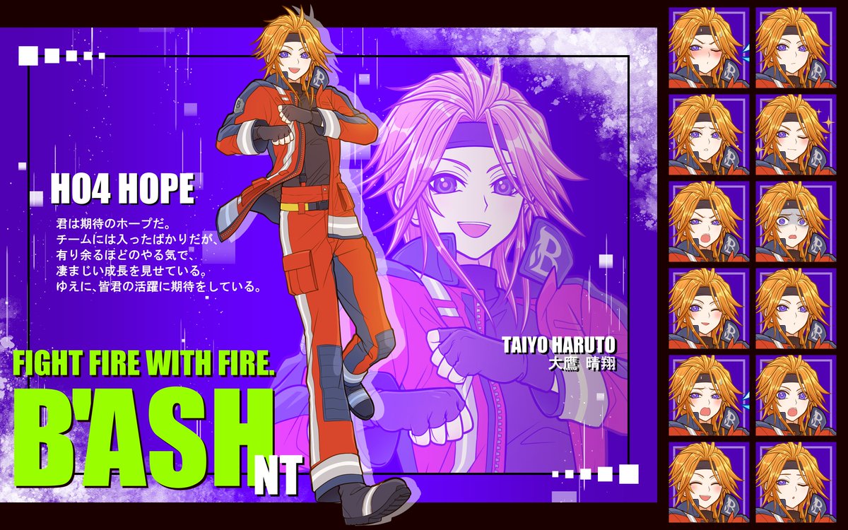 maruTRPGmaru's tweet photo. 「B'ASH-NT-」

大鷹 晴翔（たいよう はると）

──────────────────
「B'ASH」HO4：HOPE　継続 https://t.co/gv4na9ix78