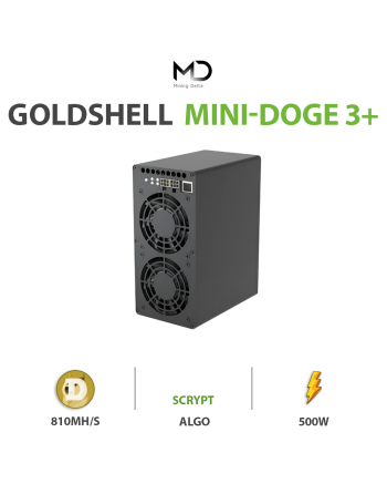 theminingdelta's tweet photo. Goldshell Mini-DOGE 3 PLUS 810MH/S 
Cette asic, miner Goldshell Mini-DOGE 3 PLUS avec le hashrate de 810MH/s est conçu pour algorithme Scrypt pour le minage de blockchain crypto monnaie dogecoin, Litecoin, avec une consommation d'énergie de seulement 500W. https://t.co/LDO6yvmfOO https://t.co/OXJNNRxVno