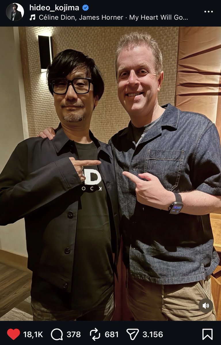 UrAFckngRetard's tweet photo. @HIDEO_KOJIMA_EN he posted on instagram with celine dion playing 😭😭 https://t.co/REYlOmr6N3