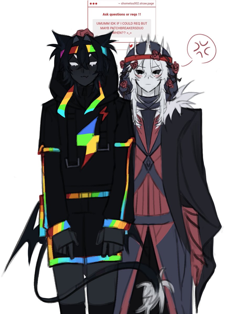 shometsu02's tweet photo. srry didnt really do req that much do heres spoke getting scruffed like a cat 

#patchbreakersduo https://t.co/hkowcFcNAQ