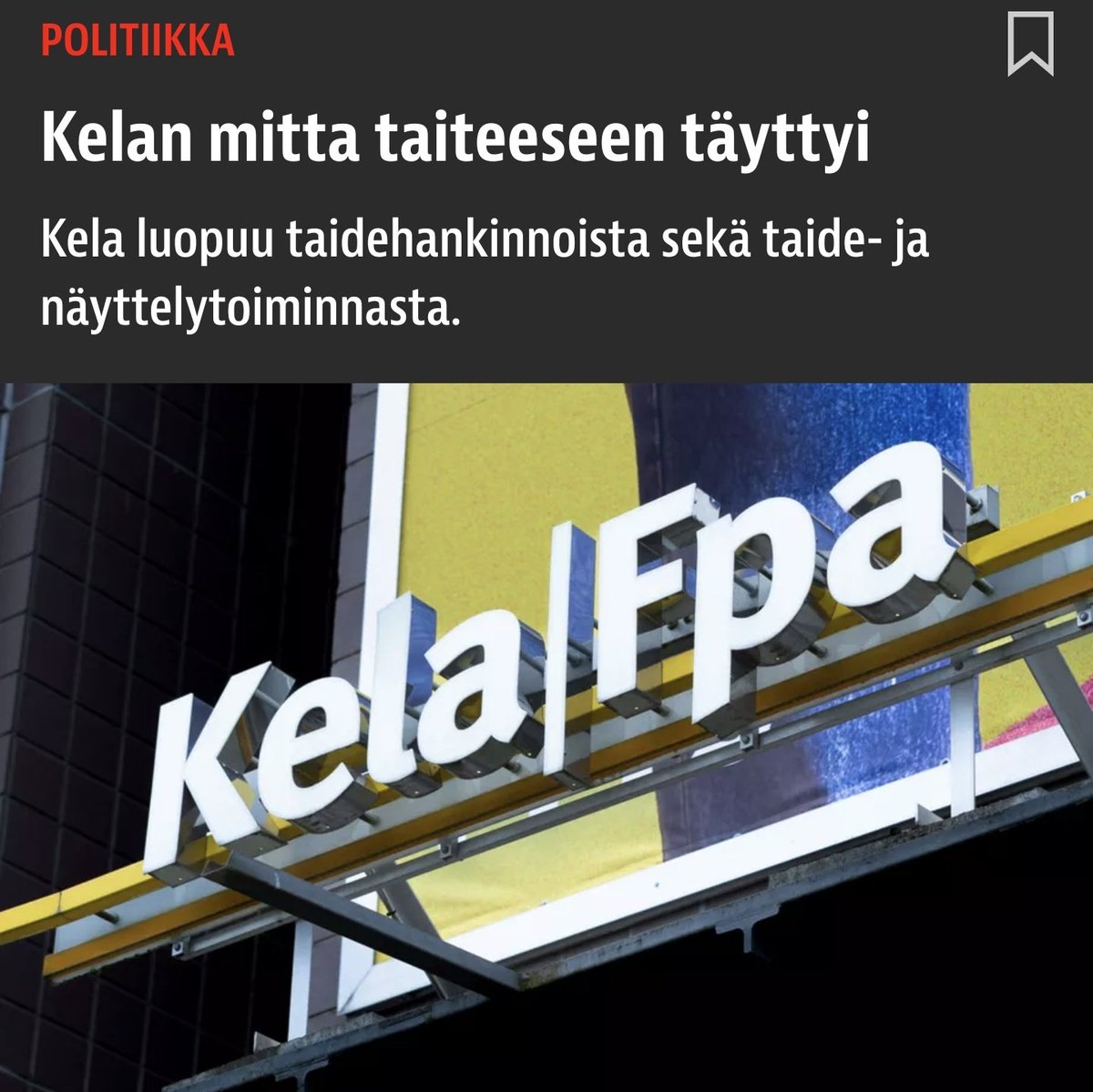 TereSammallahti's tweet photo. Viime viikolla Kelan hallitus valitti, ettei ole resurssia torjua järjestäytyneen rikollisuuden tekemiä sosiaaliturvahuijauksia.
Toissapäivänä Kelan somessa julkaistiin villavaatteiden hoito-ohje.
Tänään luovutaan taidehankinnoista.

Karmivaa tämä hyvinvointipalveluiden alasajo🤷‍♂️ https://t.co/RATLDaWzC2