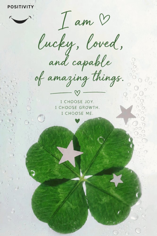 PositivitySaid's tweet photo. Lucky. Loved. Capable. 🍀💚

A gentle reminder for today: you already have so much to be grateful for, so much potential within you, and so many reasons to keep believing in yourself. Choose joy, choose growth, and most importantly, choose yourself. ✨ https://t.co/kiCwvvjOBh