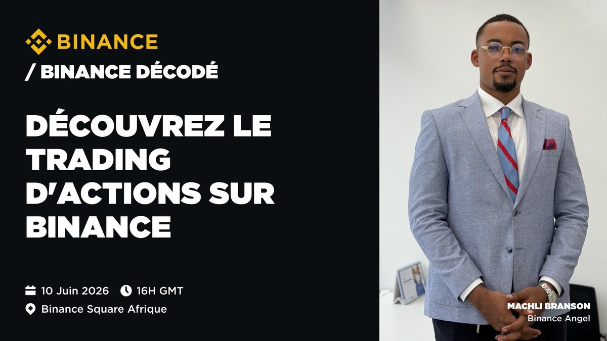 binanceafrique's tweet photo. 🚨 C'est AUJOURD'HUI à 16H GMT !

Rejoignez notre Binance Angel Machli Branson pour un nouveau numéro de Binance Décodé ! 

Au programme : Découvrez le trading d'actions sur Binance et apprenez à diversifier votre écosystème. 

📍 En direct sur : Binance Square Afrique
🕓 Heure : 16:00 GMT
Soyez au rendez-vous ! 

https://t.co/gjwsVZjhiP