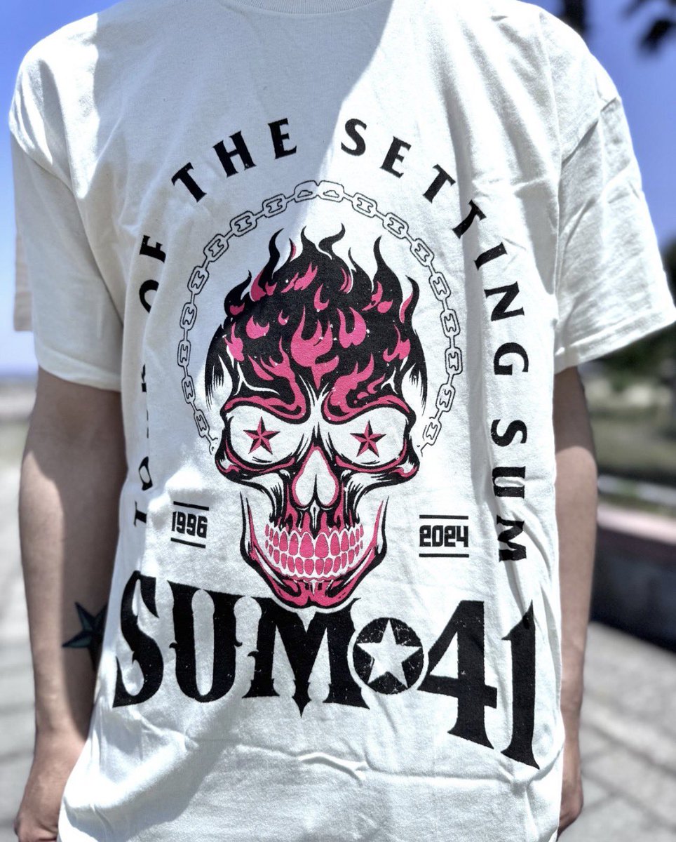 SUM 41 スカルプリント Tシャツ Lサイズ SUM41 Pink Skull S/S T-Shirt Color : White Size : M/L/XL/2XL Model