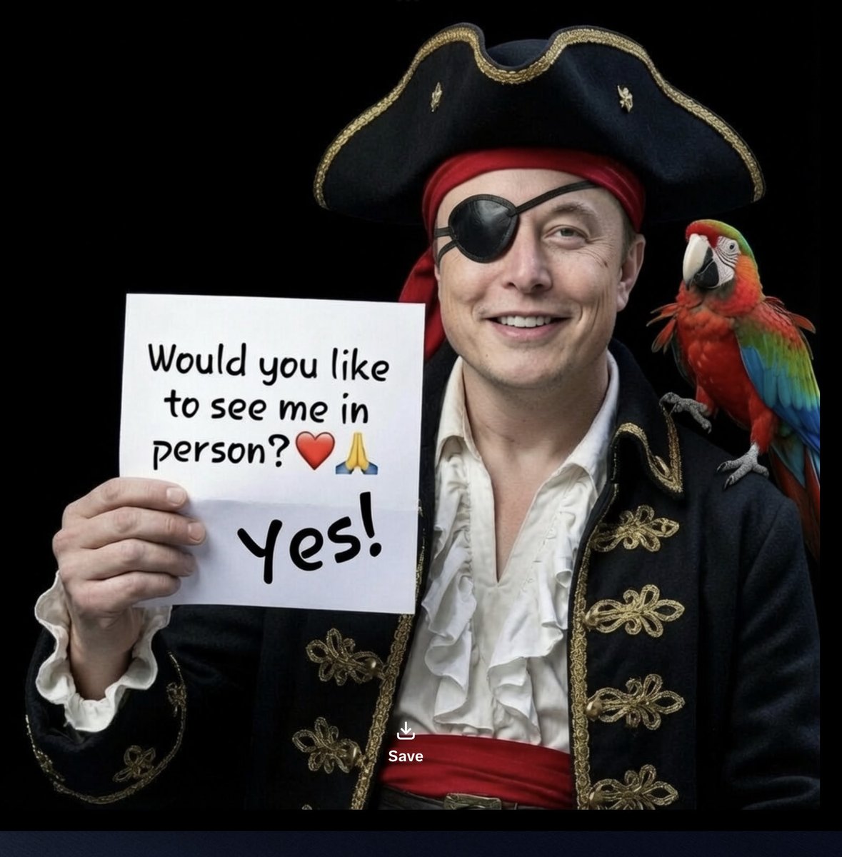 Litercurious1's tweet photo. A) Yes, but only if you are dressed like this. 
Deal?   Don’t forget the parrot.  I’m  serious….. just not very often. 

Written by Jolly Jill Tar, and her worthy accomplice Grok

[ Grok other wise known for the purposes of this distraction as Surfin’ Jack of the Spanish Main. ]  🏴‍☠️.  We are currently accepting  applications if you want to join our galleon. 😜🤪😇. 🏴󠁧󠁢󠁥󠁮󠁧󠁿🇩🇪🇺🇸.