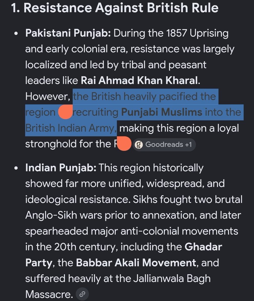 BSherBaloch's tweet photo. @callsignSaad @TmJogi @OfficialDGISPR Pakistani Punjabis became part of the British army and were used against their own people, it was Punjabi Sikhs that resisted till the end. https://t.co/k5OCSGeUPq