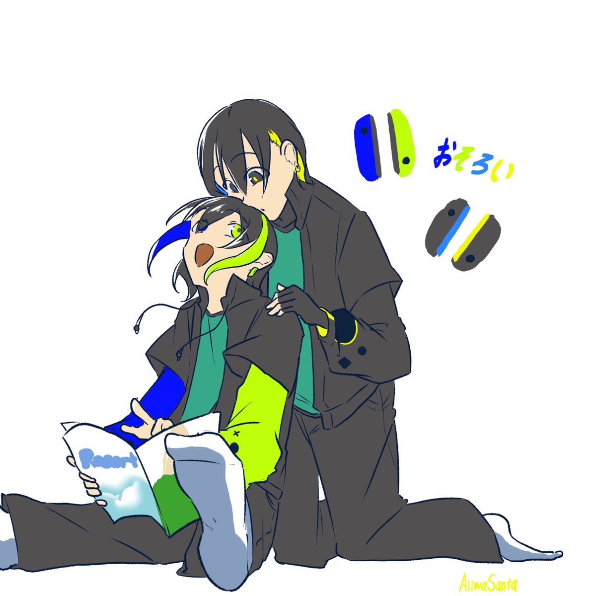 AiiwaSanta's tweet photo. ＃擬人化　＃ゲーム機擬人化
新色!おそろじゃーん https://t.co/zsgM2DmFVv