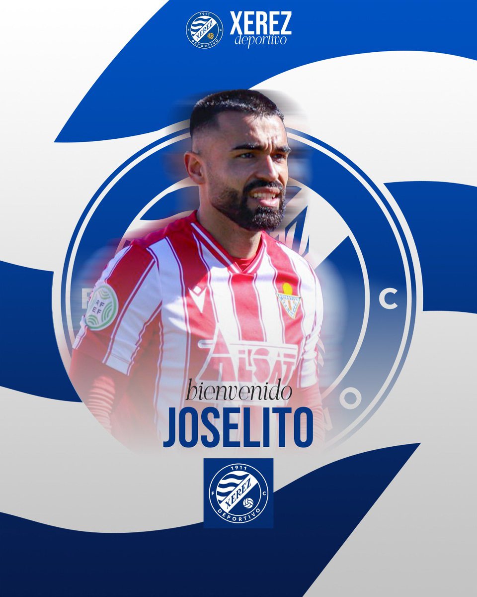 XerezDFC's tweet photo. 𝐎𝐅𝐈𝐂𝐈𝐀𝐋 🔵 | Joselito, primera pieza del #XerezDeportivo 2026-27

🔹El jerezano se convierte en el primer fichaje del mercado veraniego tras conseguir el ascenso a Segunda Federación con el @CDDonBenito_ 

ℹ️  Más info ➡️ https://t.co/Ns94EBpi3S https://t.co/icJOLHFlzN
