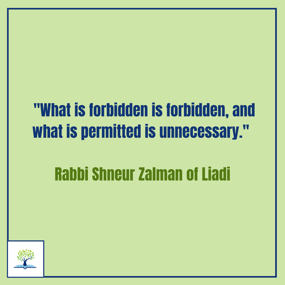 theIJSS_'s tweet photo. "What is forbidden is forbidden, and what is permitted is unnecessary." - Rabbi Shneur Zalman of Liadi

A profound reflection on discipline, boundaries, and the pursuit of clarity. What does this quote evoke for you? Share your thoughts below. 

#Wisdom #Reflection https://t.co/nNh4YlzzIo