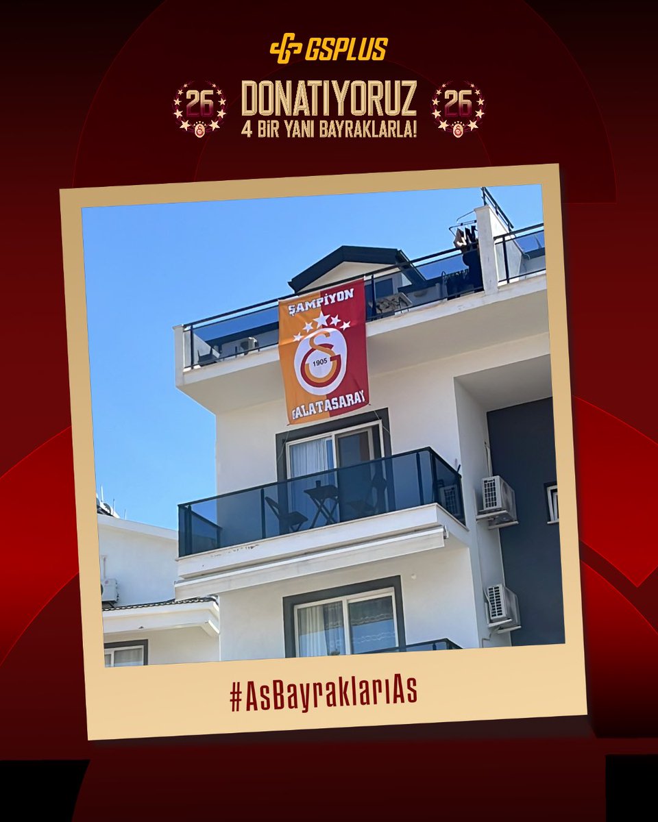 GalatasaraySK's tweet photo. 😍 Türkiye’nin ve dünyanın 4 bir yanını Galatasaray bayraklarıyla donatıyoruz!  💛❤️

📍 İskenderun / Hatay
📍 Manisa
📍 Fethiye / Muğla
📍 Kadıköy / İstanbul

Sen de bayrağını gururla as, fotoğrafını çek ve GSPlus uygulamasında lokasyonunu yazarak yükle; yayınlayalım!

📲 #AsBayraklarıAs