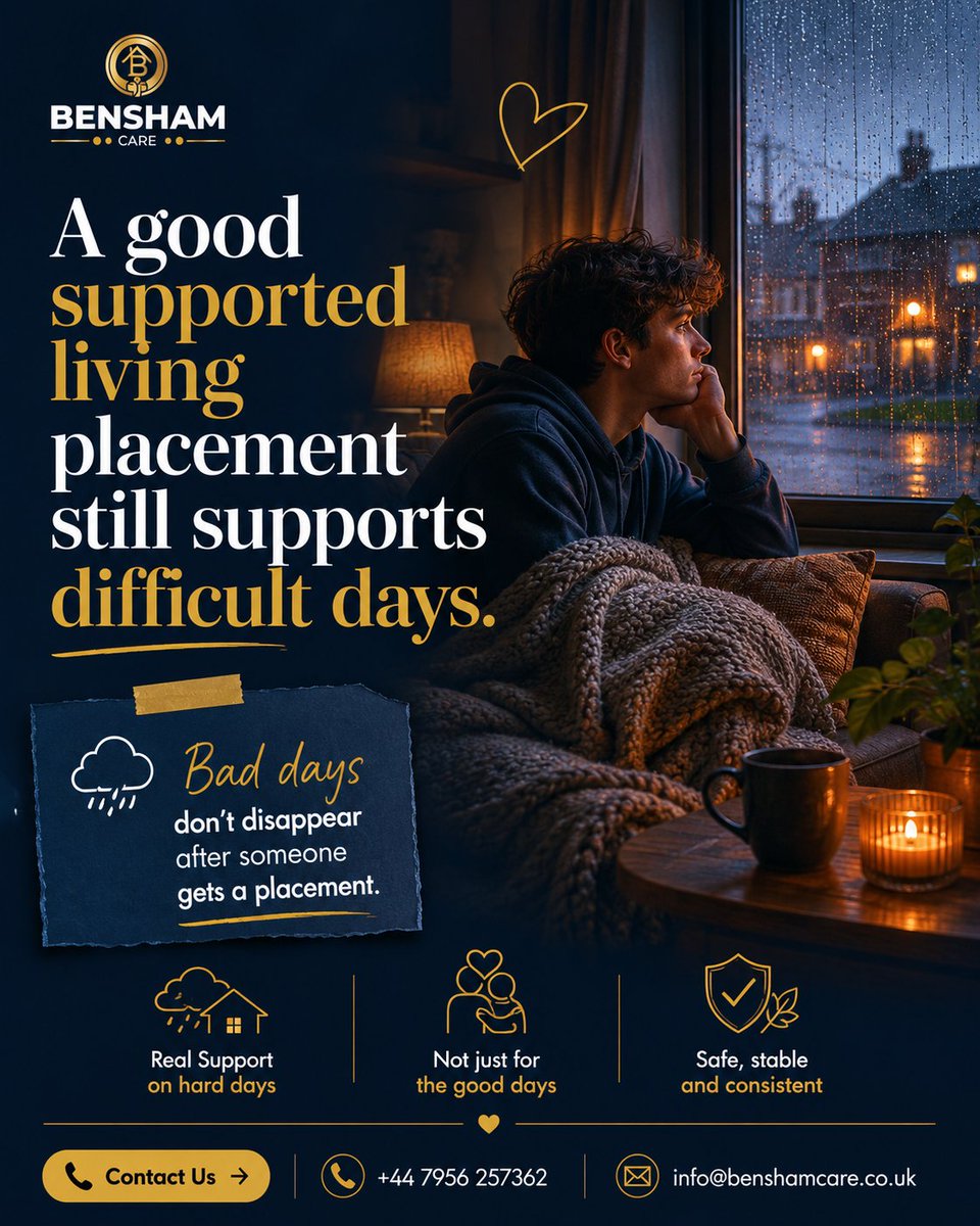 BenshamCare's tweet photo. Real support matters most on difficult days.

Refer to Bensham Care for supported living that stays consistent.

Visit us: https://t.co/z5Usd8Bn8b
Contact us: +44 20 8684 7888

#SupportedLivingPlacements #BenshamCare #CareSupport #SupportedLivingUK https://t.co/eYuBXfJeQU