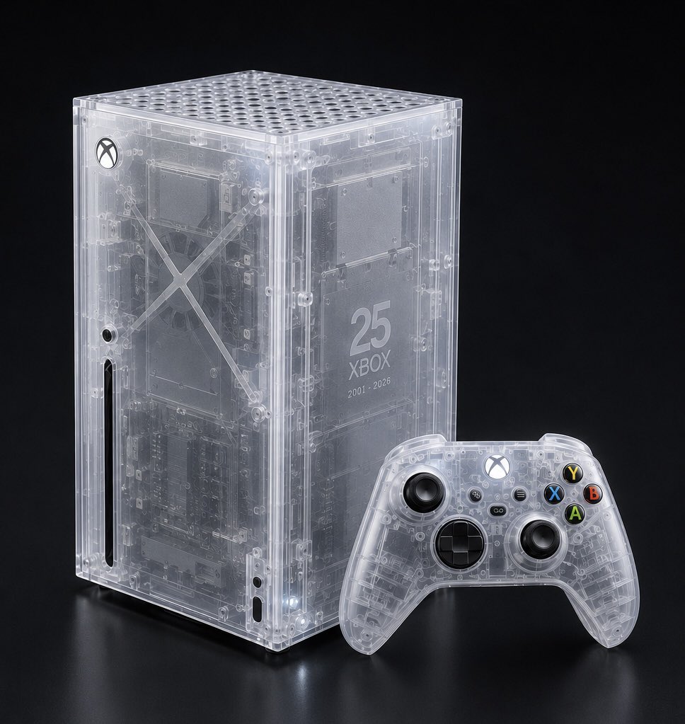 Melchi_sedech's tweet photo. Voici comme cela que j’aurais préféré la Xbox tout comme la première en Crystal blanc #XBOX25 https://t.co/Mc5MYMkn1C
