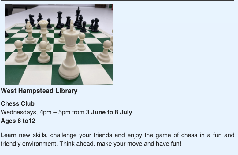 FoWHLNW6's tweet photo. Budding Chess Players of West Hampstead! It's almost time for #ChessClub. Polish up your strategy skills and get playing. You'll love it. @Pramstead_ @NW6FOFG @WestHampsteadNW @ParentsCarers https://t.co/glRGCFlISJ