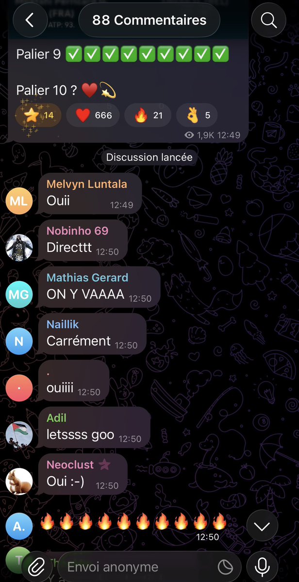 LeBarjotProno's tweet photo. Ce qui se passe sur Telegram depuis 2 semaines c’est juste lunaire 🏦💫

https://t.co/ouBIgclPTx on vous attend venez ! https://t.co/cpCIeL0zkM