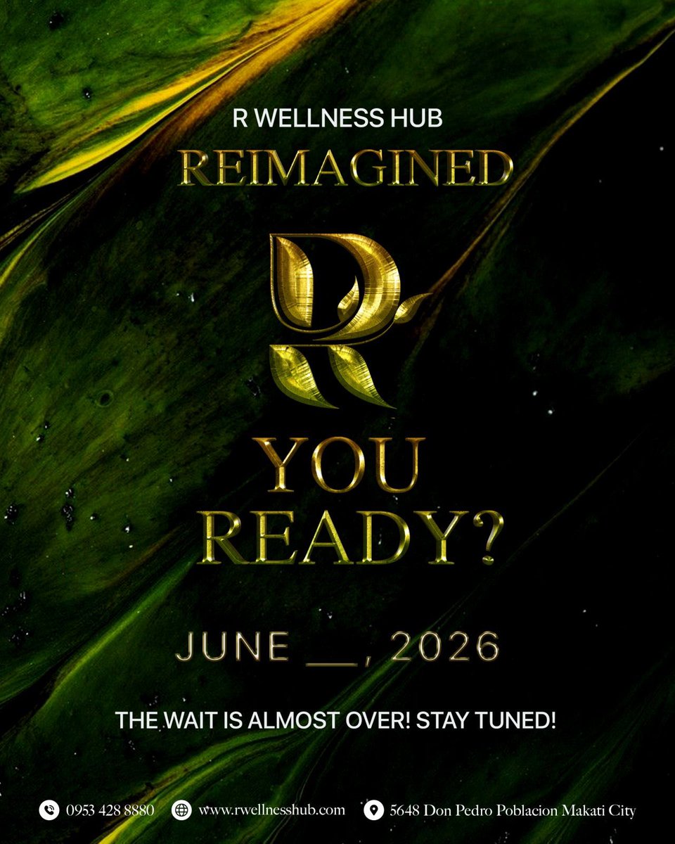RwellnessMNL's tweet photo. Something exciting is waiting for you! 🔥

R Wellness Reimagined is almost here, and we want to hear your predictions! 💯

To join: 
- Tag (3) friends 
- Quote retweet this post
- Guess the official opening date of R Wellness Hub
- Tell us why you love R Wellness Hub

Guess the opening date correctly and tell us why you love R Wellness Hub! The 3 best answers will each win a complimentary massage! 💆‍♂️ 

Will your guess be the closest? 👀

Stay tuned as we unveil more surprises and exciting updates as we welcome you back to the newly reimagined R Wellness Hub. 🖤 #RWellnessHub