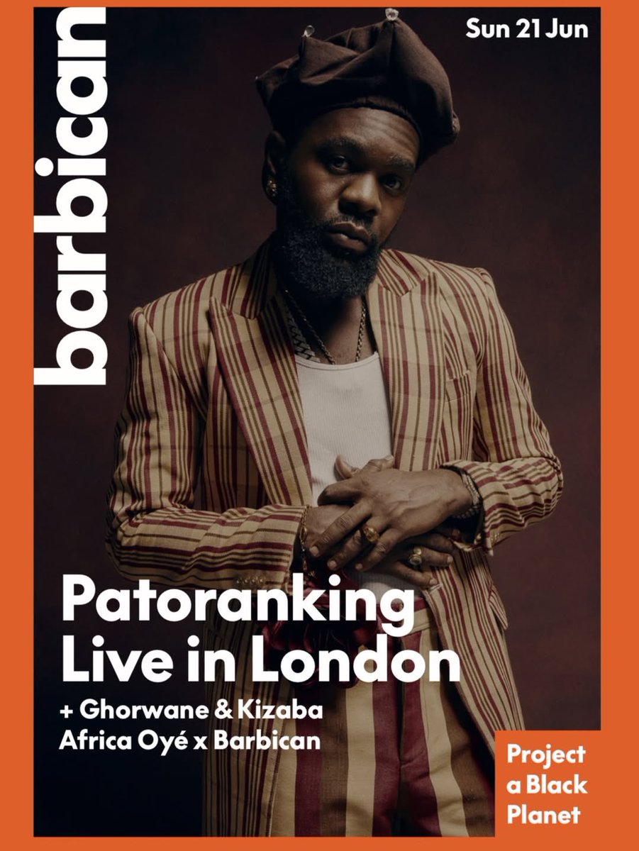 RevolvePlus's tweet photo. @AfricaOye x @barbicancentre bring the heat to 🇬🇧 UK’s biggest celebration of African music and culture!
@Patoranking alongside Ghorwane & Kizaba will take the stage, showcasing the sound, soul, and spirit of the continent.
#RevolvePlus #AfricaOye #Barbica #AfricanMusic https://t.co/PSbgqWGGSC