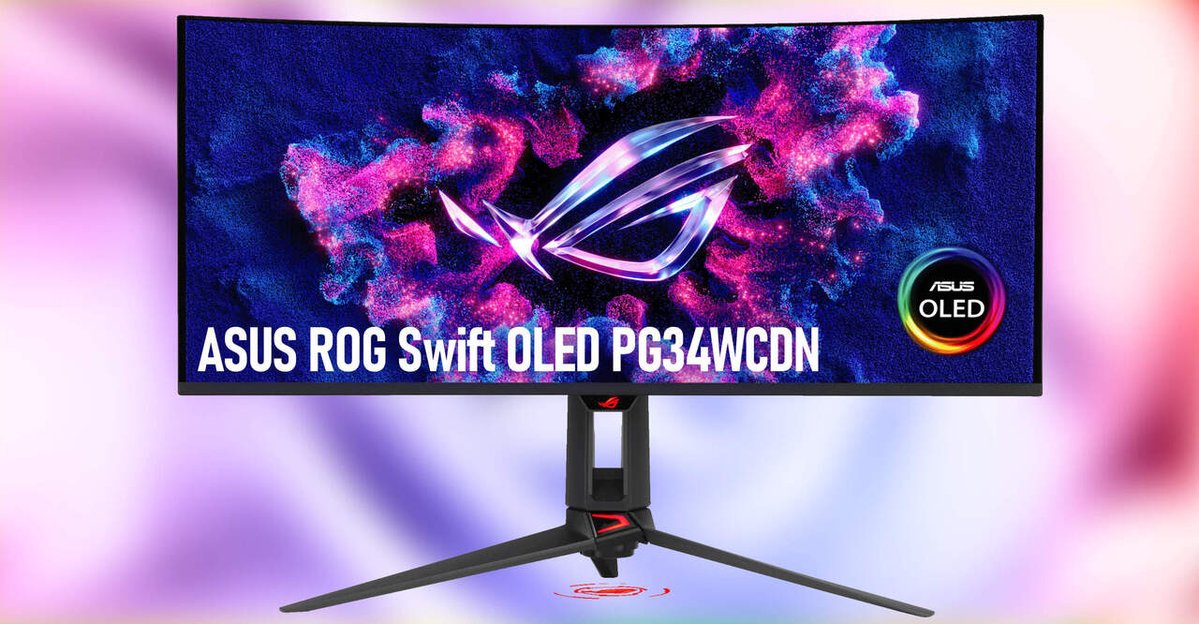 VideoCardz's tweet photo. ASUS ROG Swift OLED PG34WCDN launches in the US for $1,299 

https://t.co/7oAk91REYx https://t.co/uJcRhiBA6S