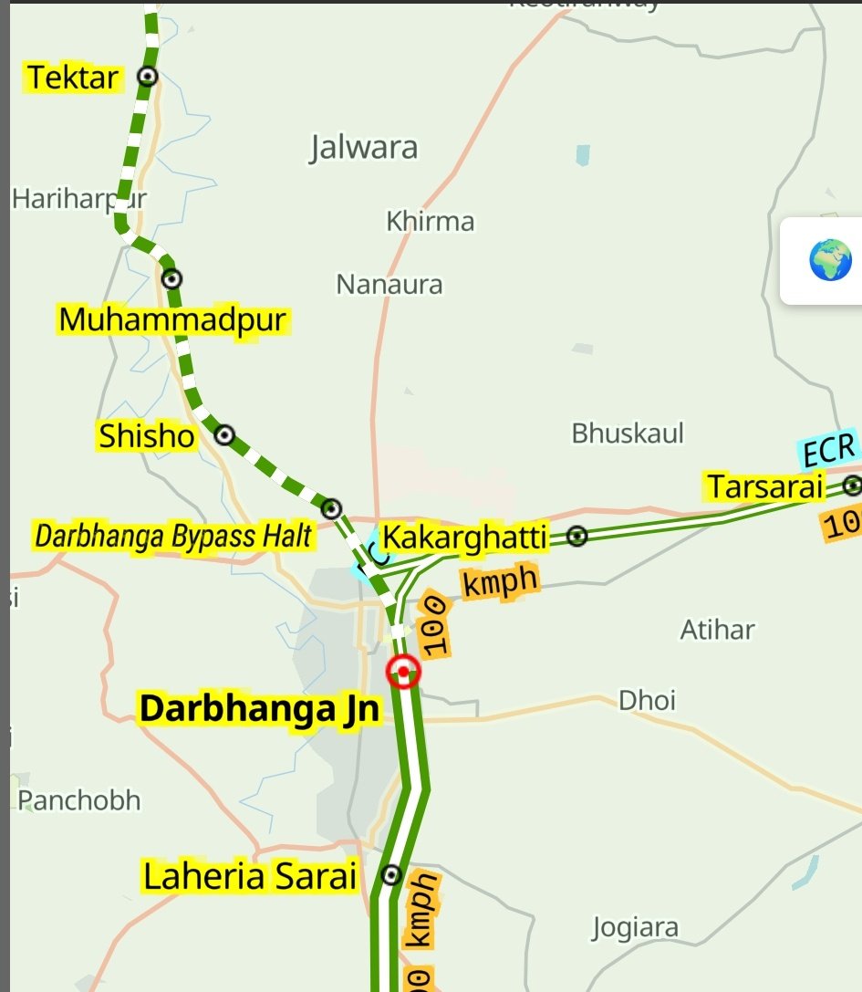 bisnujha's tweet photo. "Darbhanga Bye Pass Halt” is perhaps India's first halt station where no passenger train halts.

It says “Bye” to correct English and “Bye” to passengers alike.

A halt without halts. Truly innovative.

@RailMinIndia @ECRlyHJP @spjdivn

दरभंगा बायपास हॉल्ट

Station Code: DBGBH https://t.co/nQSSCujbll