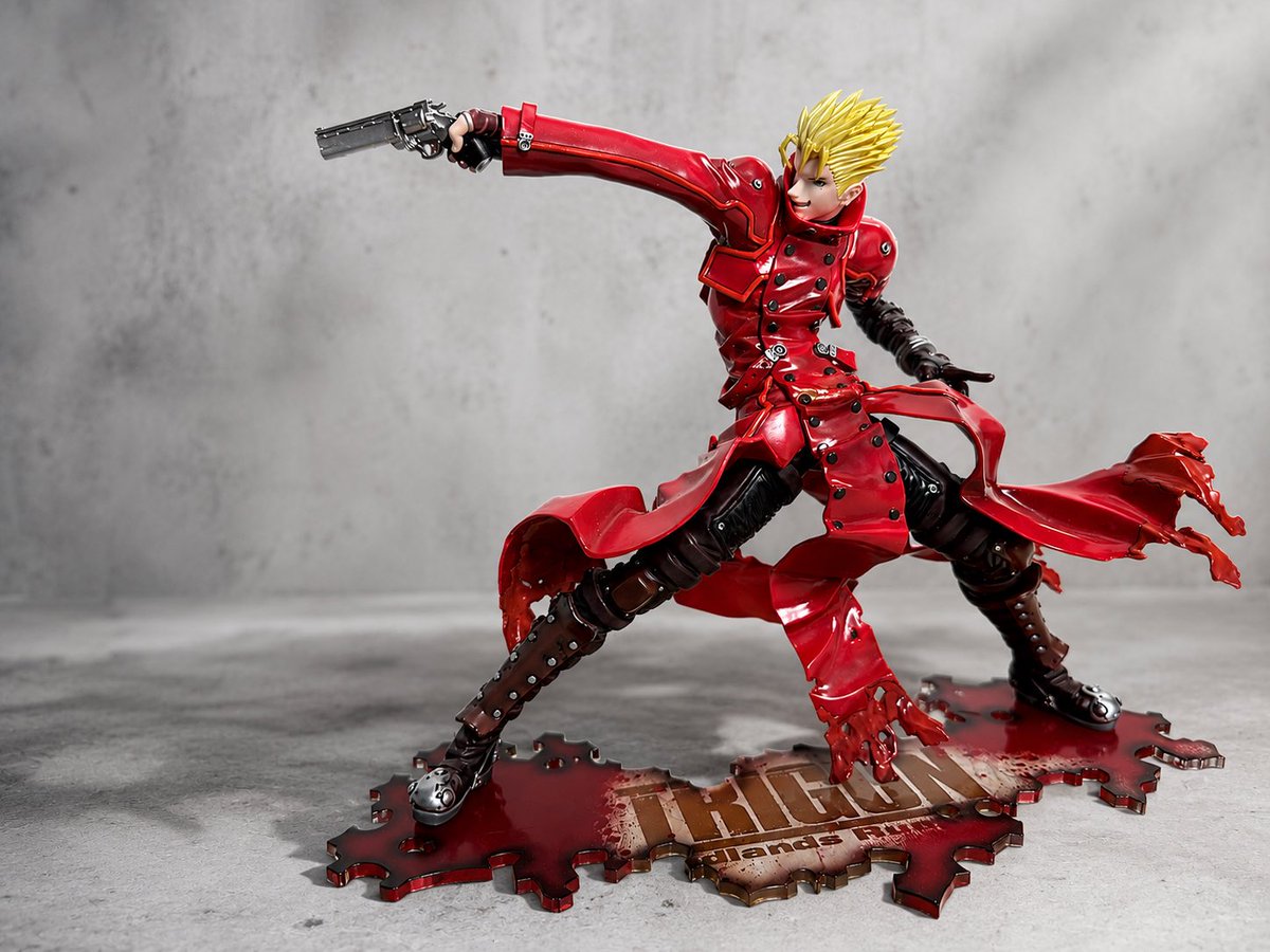 Se0411's tweet photo. This is absolutely STUNNING🥺I got the second hand one so without the classic sunglasses but still loveeee it sm

It’s totally different from 23/26 animation version, kinda giving a shiny metal vibes. It’s reallyyyy something else🤌

ps. AI used to edit the pic

#trigun #vash https://t.co/ifJgivnyVf