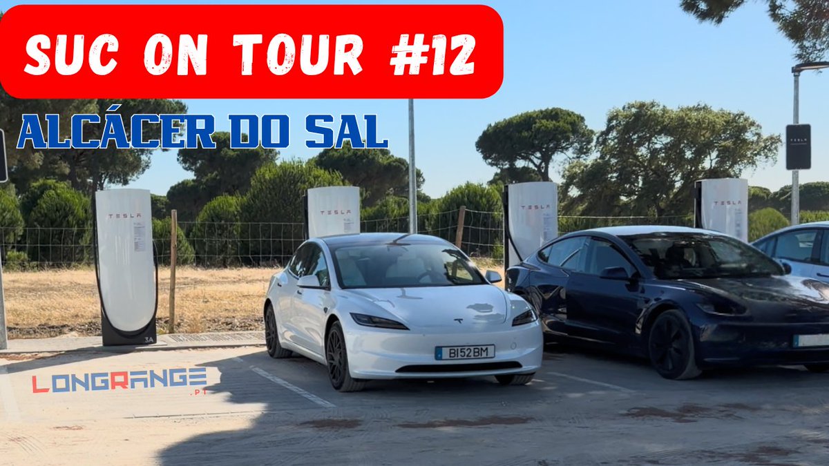 longrangept's tweet photo. Novo vídeo no canal! Tesla Supercharger Tour #12 - Alcácer do Sal (2ª visita) 🔗link nos comentários⬇️ https://t.co/FWqpBYwEe6