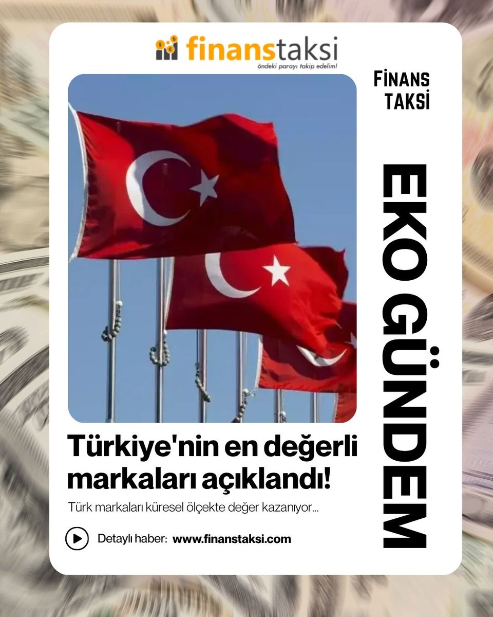 FinansTaksi's tweet photo. 🇹🇷 🏆 Türk Markalarının Değeri 20 Milyar Dolara Yaklaştı
▪️ THY yine ilk sırada.
▪️ Arçelik ve İş Bankası ilk üçte.
▪️ 13 yeni marka listeye girdi.
▪️ Toplam değer 19,6 milyar dolara yükseldi.
Brand Finance'in 2026 raporu Türk markalarının yükselişini ortaya koydu.
#THY #BrandFinance #Ekonomi #Marka #Türkiye #İşDünyası #Şirketler