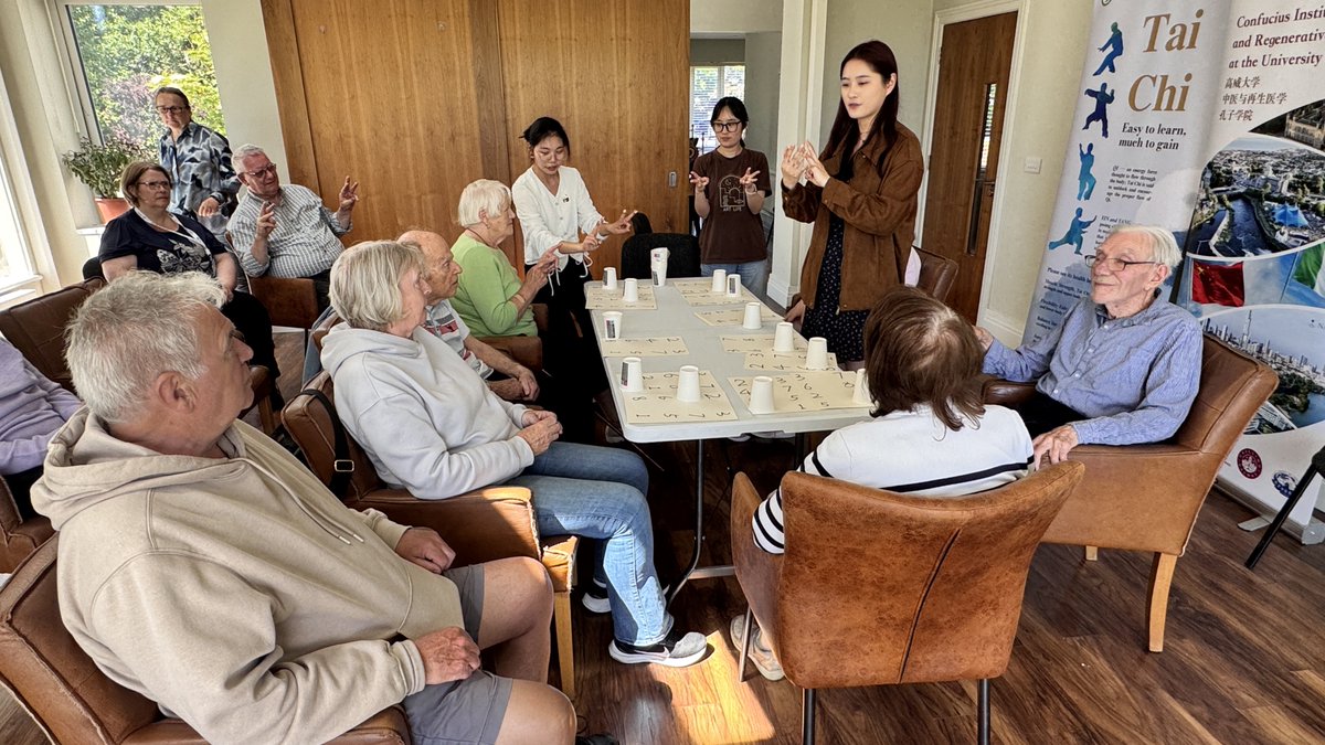 ConfuciusInst13's tweet photo. On 29 May, the Confucius Institute of Chinese and Regenerative Medicine at the University of Galway visited SCCUL Sanctuary Day Care Centre for a special cultural exchange activity. Participants enjoyed a beautiful afternoon with Gentle traditional Tai Chi and interactive games. https://t.co/lpCViCbyNm
