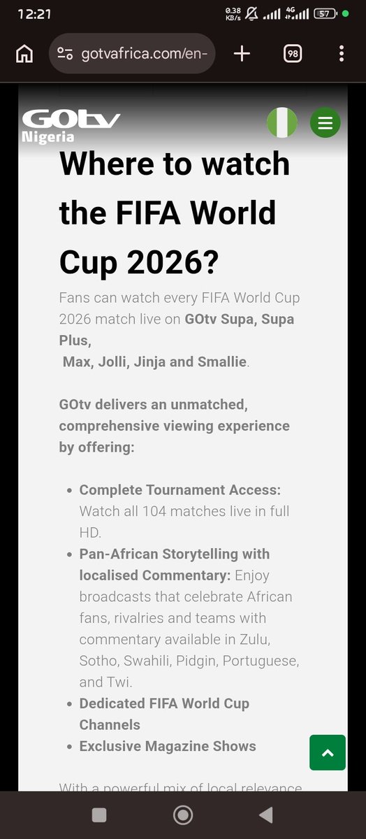 top9stricker's tweet photo. @GOtvNg @SuleMomodu52 From your website, it stated that you'll be able to watch the world cup on all bouquet. But only one channel is open on smallie. https://t.co/HYt2AM8lHK