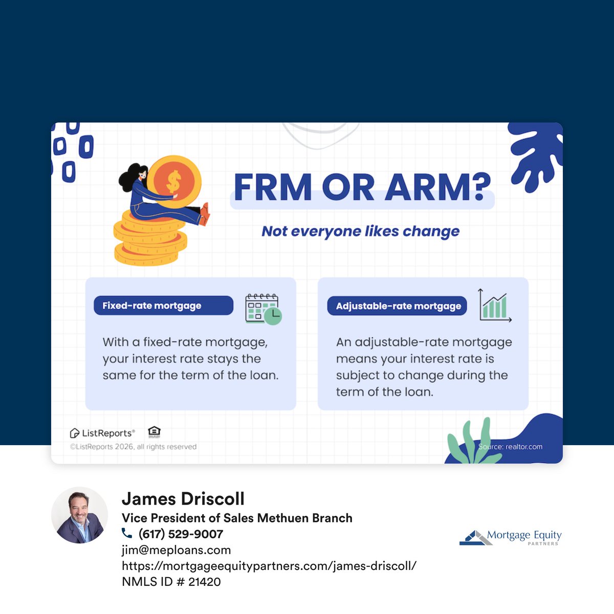 Financewithjim's tweet photo. https://t.co/lFET2onlMV When it comes to mortgages, there’s no one-size-fits-all solution. 🏡 Different loan options are designed to fit different financial goals, timelines, and comfort levels. Understanding how each type of mortgage works can help you choose the option that makes the most sense for your unique situation. If you're not sure which loan program may be the best fit for you, send me a message and let's talk through your options! #thehelpfulLO #finances #lo061026 #mortgage #dreamhome