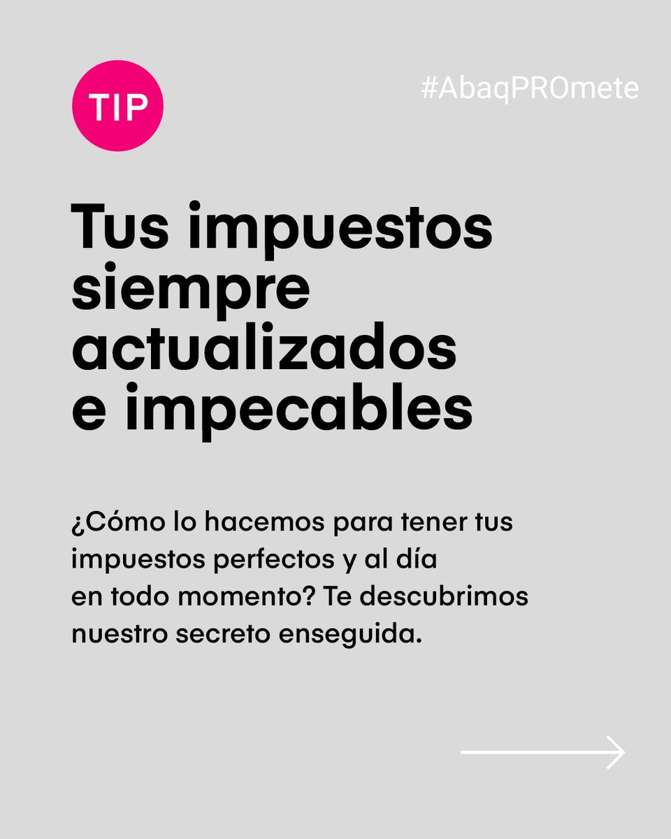 abaqpro's tweet photo. ¿Cómo lo hacemos para tener tus impuestos perfectos y al día en todo momento? ✌️

#Abaq #lagestoríadigitalPRO #gestoría #abaqPROmete #autónomos #emprendedores #somosmuyPRO #impuestos #IA #InteligenciaArtificial https://t.co/b849WWfDBP