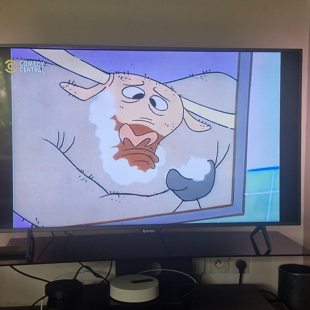 NathanPari97053's tweet photo. Depuis le 8 juin, Ren et Stimpy est sur Comedy Central ! 🐶🐱

Oh joie nirvanesque !

Je suis fou de joie de retrouver ce cartoon culte avec les voix de Bernard Menez puis Gérard Surugue et Henri Guybet.

#RenetStimpy #ComedyCentralFrance https://t.co/0uszmvB3c8