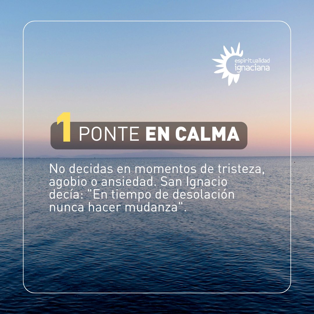 esignaciana's tweet photo. 🎯3 Claves ignacianas para tomar decisiones:
1️⃣No decidas en momentos de tristeza, agobio o ansiedad.
2️⃣Imagina que un amigo te pide consejo con tu mismo problema. ¿Qué le dirías?
3️⃣Imagina el último día de tu vida. ¿Qué decisión te hubiera dado más paz? 
🙏Y :Confía en Dios https://t.co/KOJnWJRWDB