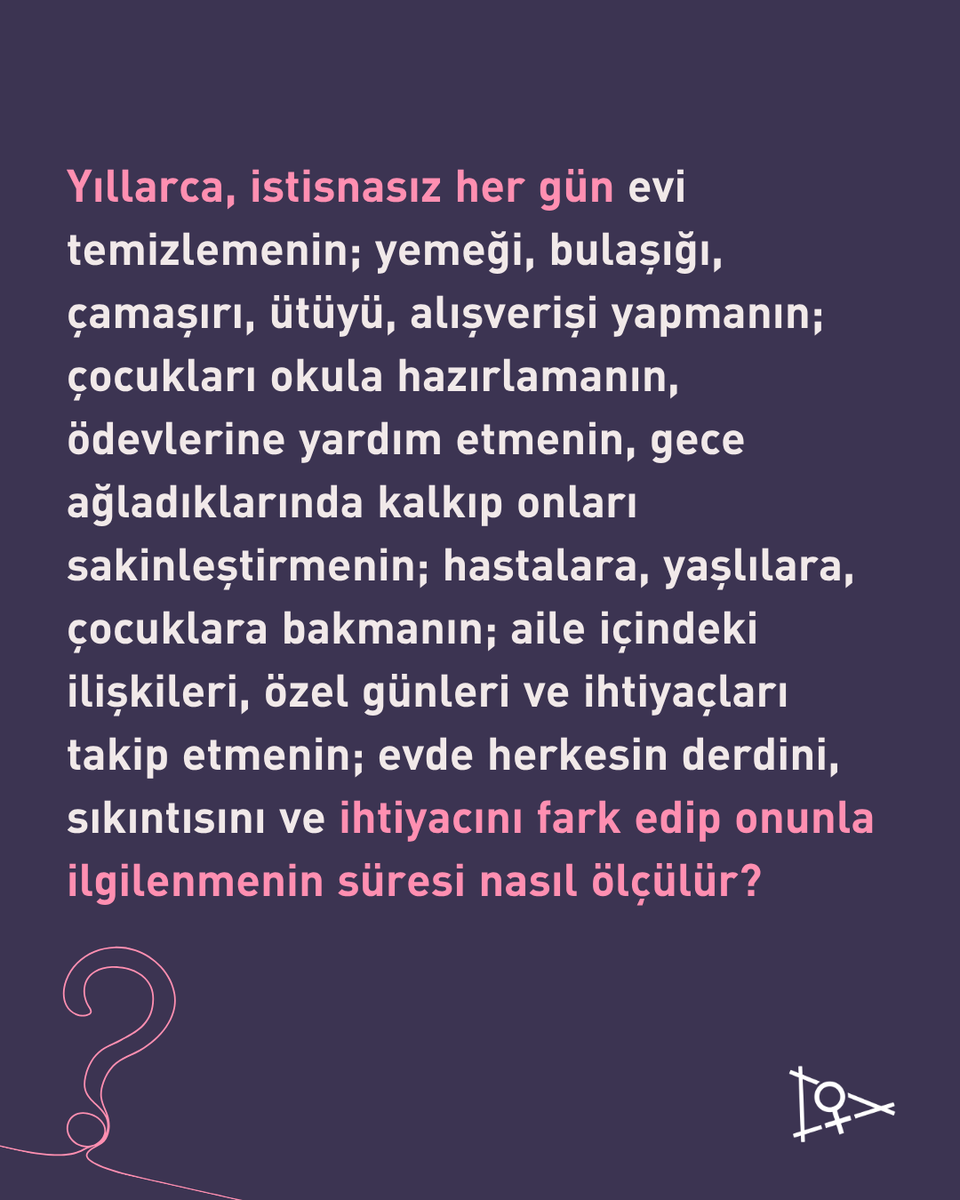 kadinih's tweet photo. Kadınlar ömür boyu, hiçbir ekonomik karşılığı, sigortası veya emeklilik primi olmayan, "süresiz"  bir emek sarmalının içinde yaşıyor. Evlilik süresince harcanan bu zamanın eşitsizliğini, cinsiyetçiliğini ve kadınların hayatından neler götürdüğünü konuşmalıyız. https://t.co/7SJZXPKsEo