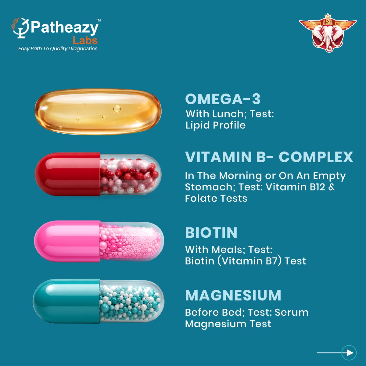 PatheazyLabs's tweet photo. Before adding Iron, Vitamin D, Zinc, Omega-3, Magnesium, Biotin, or B-Complex supplements to your routine, get the right blood tests done because the smartest supplement plan starts with a test, not a guess.
📲Book Your Health Package: 9151006333

#Trending #HealthyHabits https://t.co/5sBNzMntfI