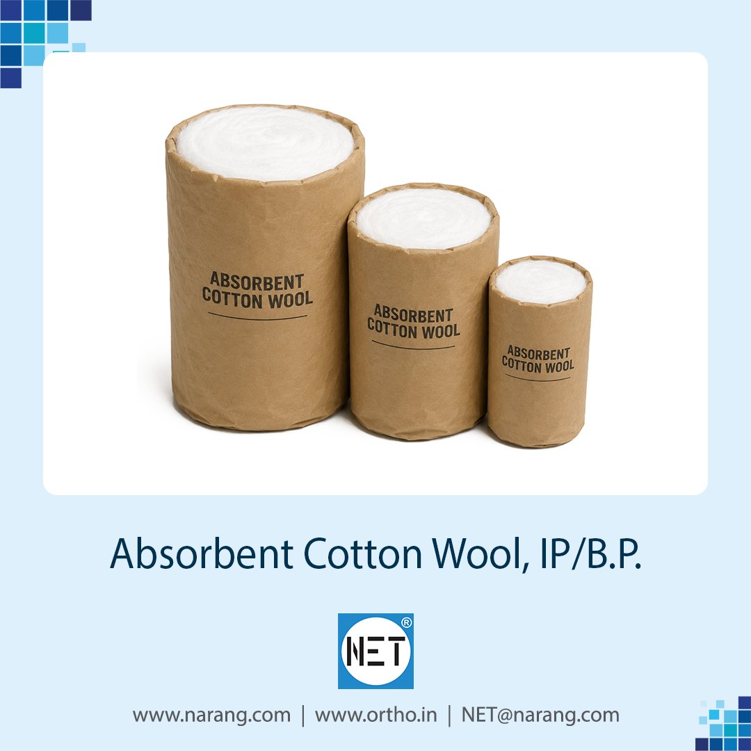 narangmedical's tweet photo. NET brand SD801 Absorbent Cotton Wool IP/B.P. is a high-quality, medical-grade cotton used for wound dressing, surgical procedures, and personal hygiene. https://t.co/FlqCQWI2gq https://t.co/PCUjkTBXbX