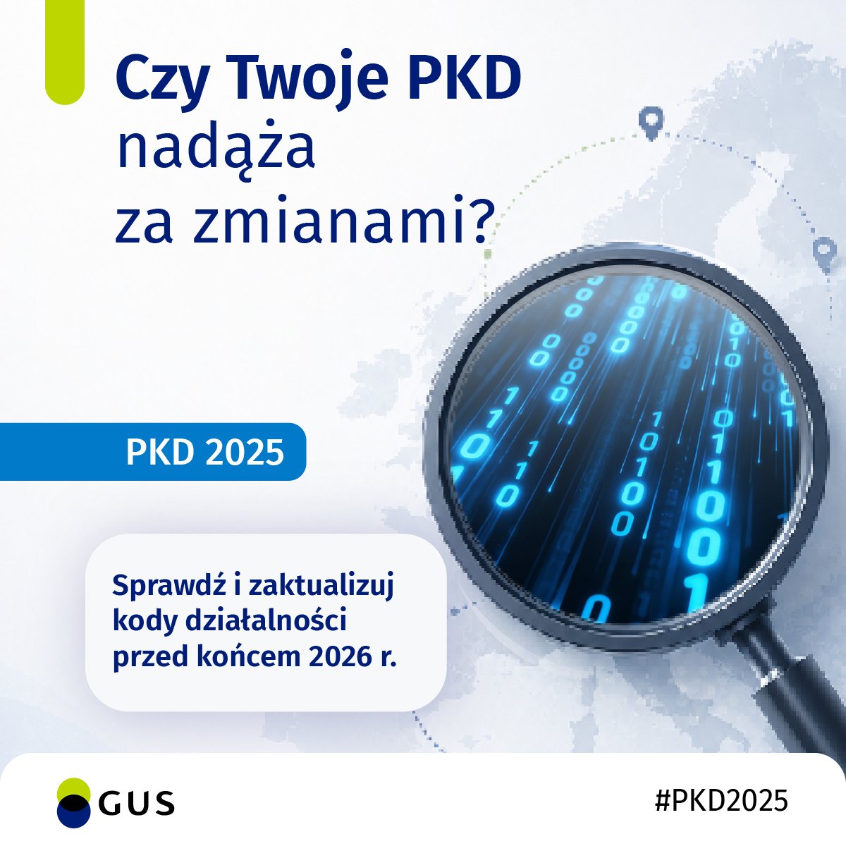 GUS_STAT's tweet photo. ⏳ Przedsiębiorco, nie odkładaj aktualizacji #PKD na ostatnią chwilę. Do końca 2026 r. możesz samodzielnie zaktualizować kody swojej działalności, aby wpisy w rejestrach odzwierciedlały to, czym zajmuje się Twoja #firma.

🔗https://t.co/ahXaEEBRkl

#GUS #Przedsiębiorcy #KRS #CIGD https://t.co/7cAh4276o6
