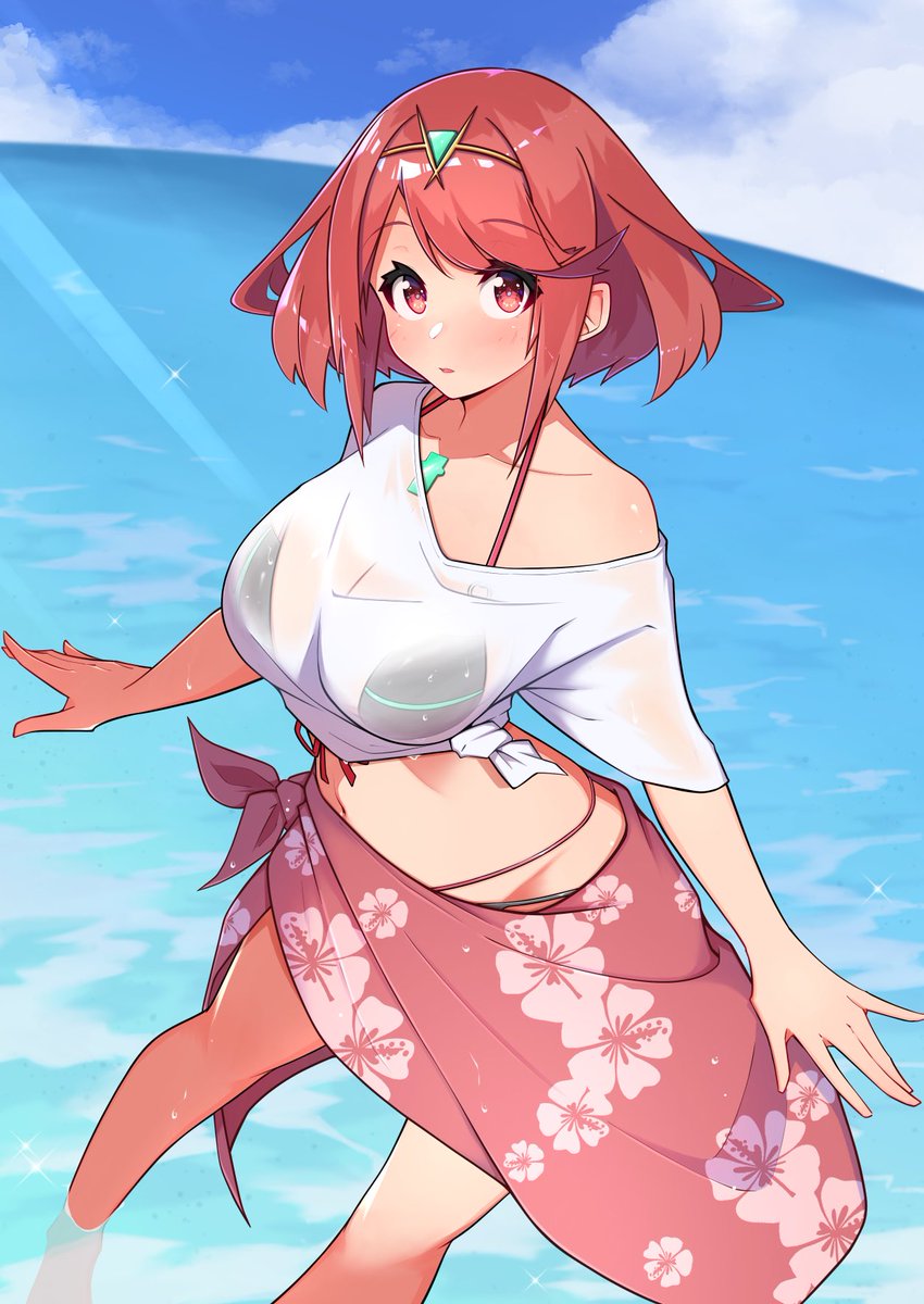 ragau01's tweet photo. 昨日のニンダイでゼノブレの波が来てると思うので再掲水着ホムラちゃん。
今年も夏い暑がくるぜー☀️
#ゼノブレイド２ #XenobladeChronicles2 https://t.co/TWtUVA7K3P