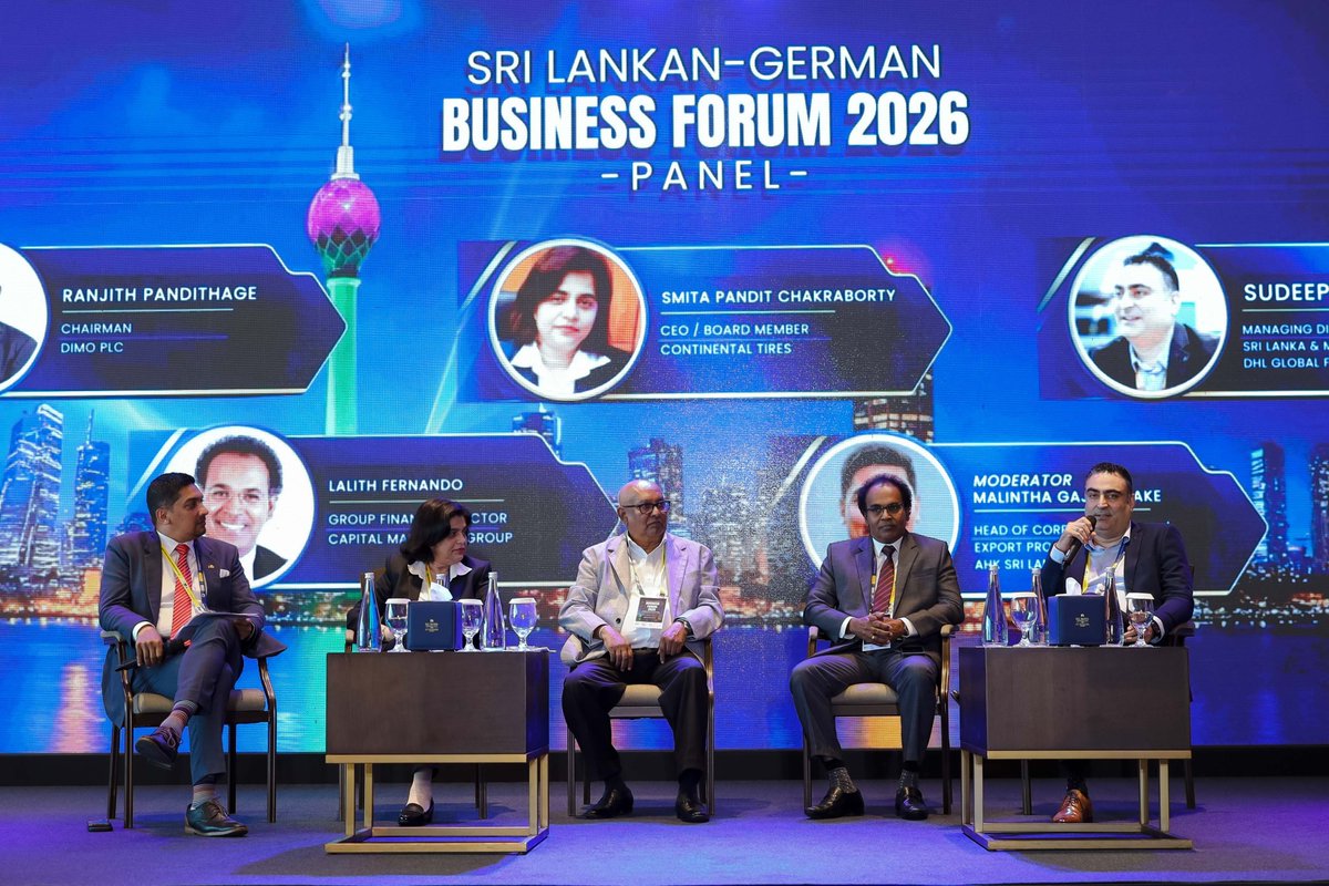 dimosrilanka's tweet photo. DIMO was proud to be a Principal Partner of the Sri Lankan–German Business Forum 2026. Chairman Mr. Ranjith Pandithage contributed as a keynote speaker and panelist, sharing insights on sustainable growth and economic progress.
#DIMO #SriLankanGermanBusinessForum2026 #Partnerships