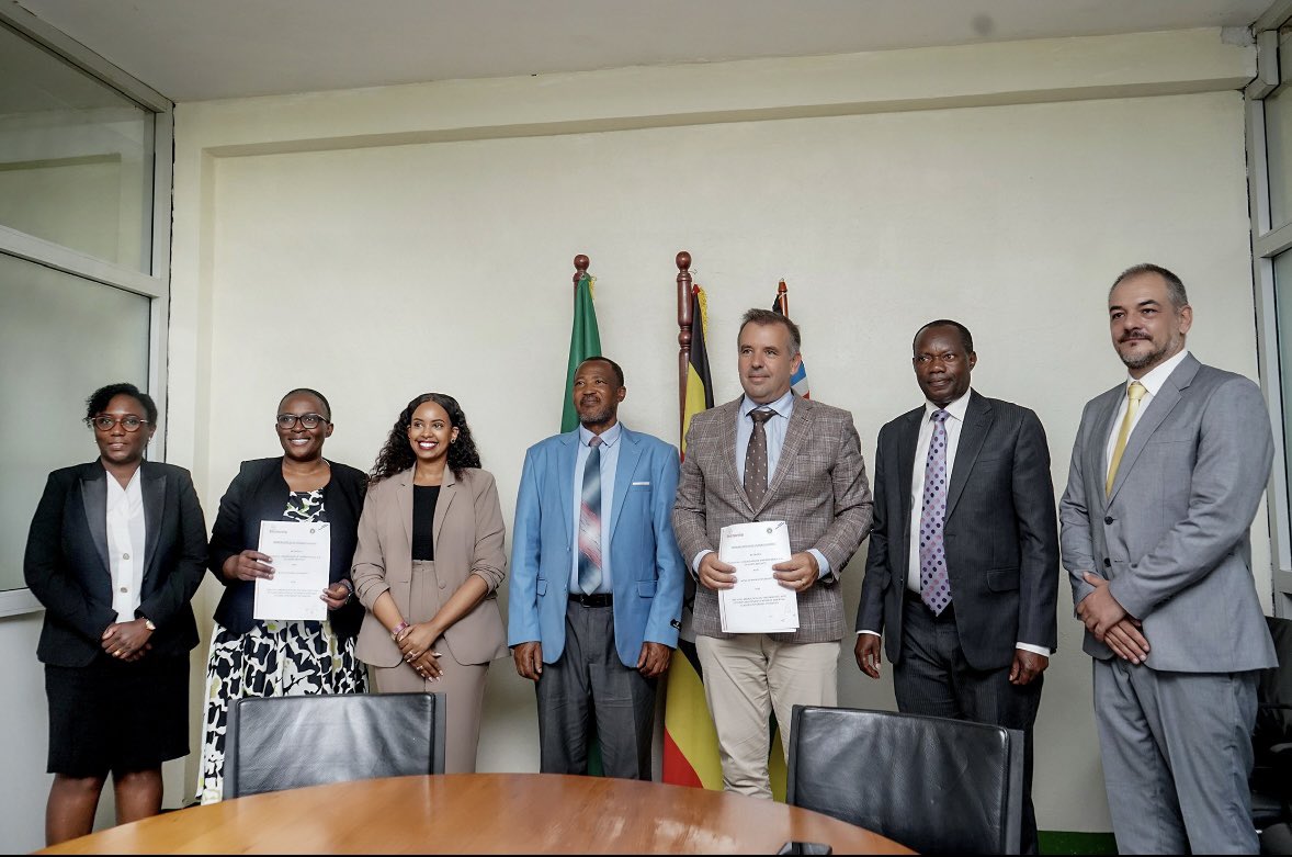 KingCeasorUni's tweet photo. King Ceasor University and Tecnovia Uganda Branch have signed an MoU to expand internships, industrial training, mentorship, curriculum development and employment opportunities for KCU students and graduates.

Signed on 10 June 2026 by Dr. Charity Basaza Mulenga on behalf of King Ceasor University and Mr. Jose Guilherme Costa on behalf of Tecnovia Uganda Branch.

#KCU #Tecnovia #HigherEducation #SkillsDevelopment